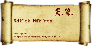 Röck Márta névjegykártya